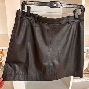 J. Crew Black Faux Leather Mini Skirt BU209